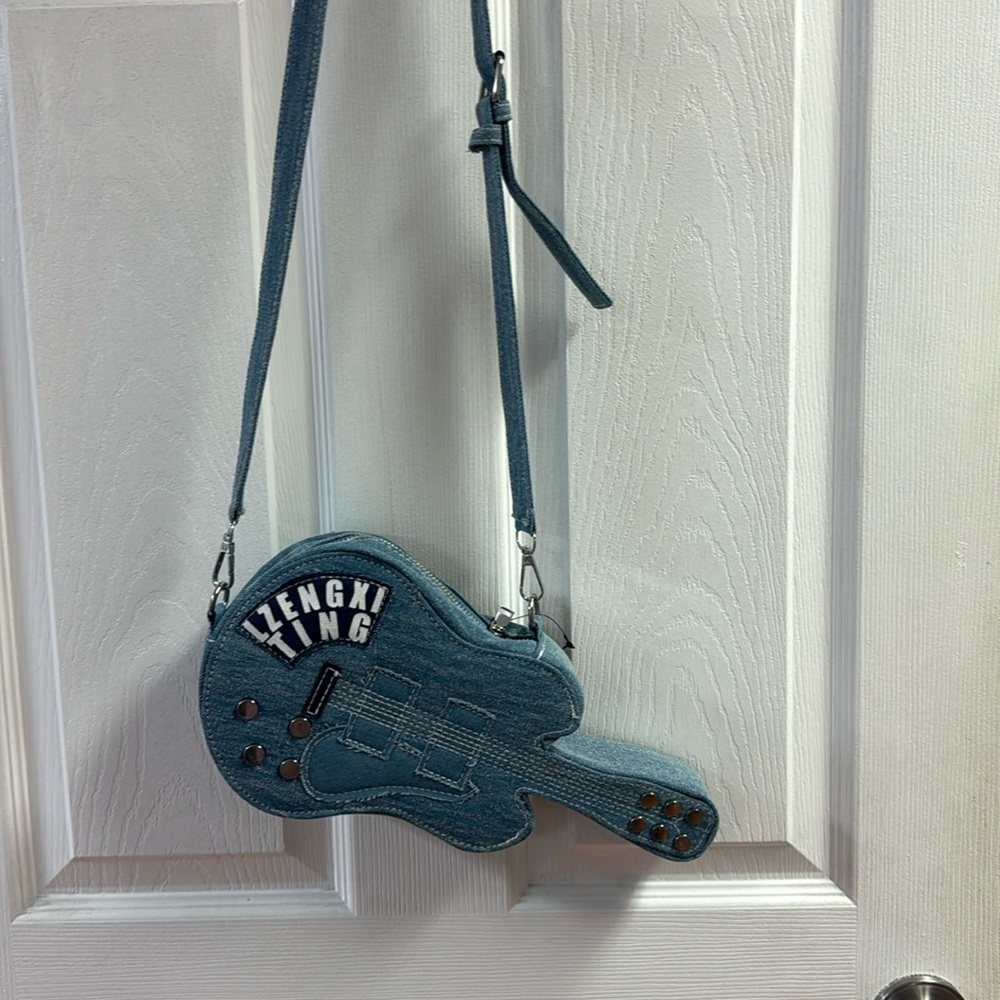 Guitar Shaped Denim Bag